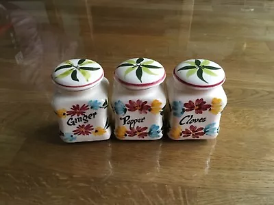 Buy Toni Raymond Spice Jars 3x Original Spice Pots Vintage Collectable Ceramic  • 6£