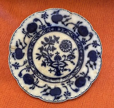 Buy Antique Johnson Brothers Holland Flow Blue Dinner Plate Blue Onion England 9” • 19.30£