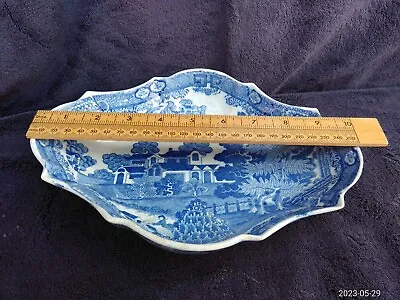 Buy Antique Large 10  C18/19th Rare Pearlware  Pottery Chinoiserie Transferware Dish • 24£