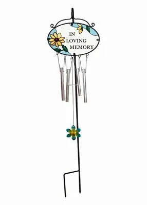 Buy Graveside Memorial Wind Chime Grave Tribute Stained Glass Outdoor Ornament • 11.95£