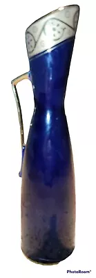 Buy Vintage Echt Cobalt Bavaria Waldershof Blue 22 K Gold Swung Vase Tall Pitcher • 47.25£