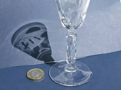 Buy Edwardian Art Nouveau Era Super Quality Fuchsia Engraved Wine Glass Faceted Stem • 55£