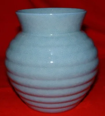 Buy Shelley – Vintage Art Deco Turquoise Ribbed Vase – 1050 **FREE P&P**   • 24.99£