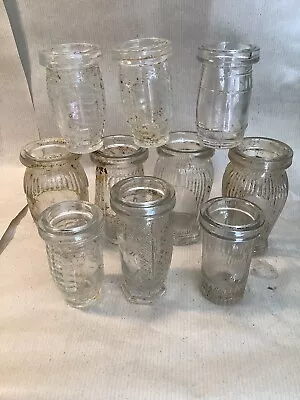 Buy X10 Vintage Clear Glass Paste/preserve Storage Jars X10 • 0.99£