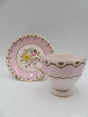 Buy Vintage Tuscan Fine English Bone China Pink Floral Tea Cup & Saucer Gold Trim • 23.81£