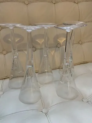 Buy 5x Rare Stuart Crystal Jasper Conran Champagne Flutes Glasses ‘Ice’ Design • 150£