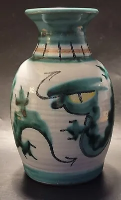 Buy Tintagel Pottery, Cornwall, Hand-painted Dragon Vase 17.5 Cm • 20£