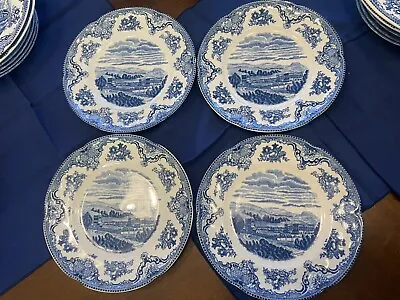 Buy Set Of 4 Johnson Brothers Britain Castles Chatsworth 1792 Blue 8  Plate England • 38.35£
