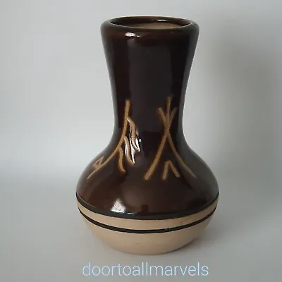 Buy Southwestern Saguaro Stoneware Pottery Vase Native American Chocolate Glaze 6 H • 18.57£