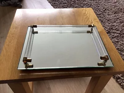 Buy ART DECO 1930s GLASS WITH GALLERY COCKTAIL SERVING /DRESSING TABLE TRAY • 3.99£