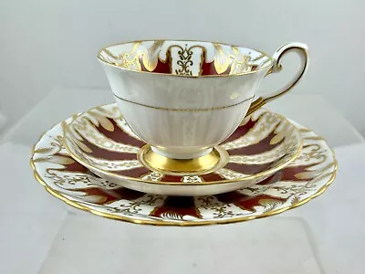 Buy Tuscan Bone China Tea Set Trio White, Red With Gold Decoration • 10£