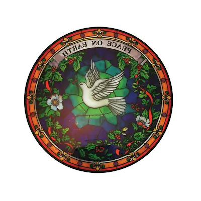 Buy Peace On Earth Suncatcher Stained Glass Window Sticker 14.5cm Sun Catcher Dove • 4.75£
