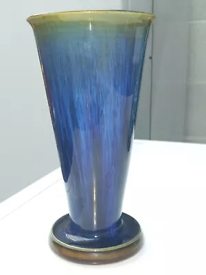 Buy Denby Danesby Bourne Ware 1930s Electric Blue Trumpet Vase 17.7cm Tall • 34.99£