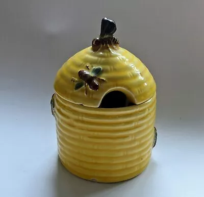 Buy Vintage Honey (or Jam) Beehive Shaped Pot In Spring Yellow & Decorated With Bees • 9.99£