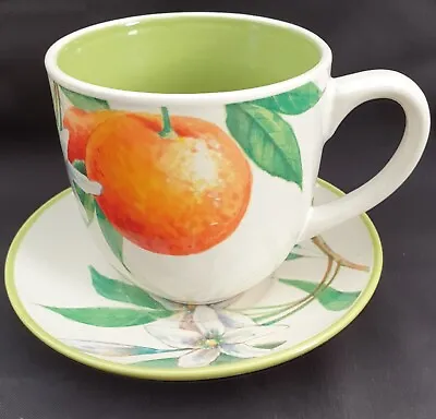 Buy One Fine Stoneware Arthur Wood Fruit Grove Mugs & Saucers Orange & Blossom 🍊 • 7.50£