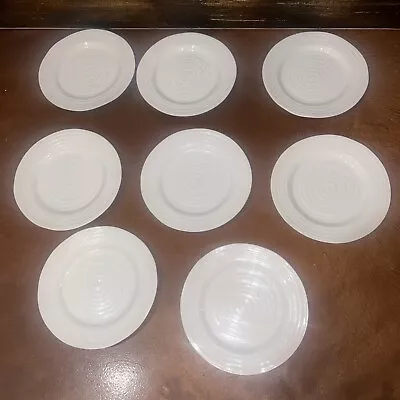 Buy Set Of 8 Sophie Conran For Portmeirion Salad Plates 8  White Embossed Rings • 48.02£