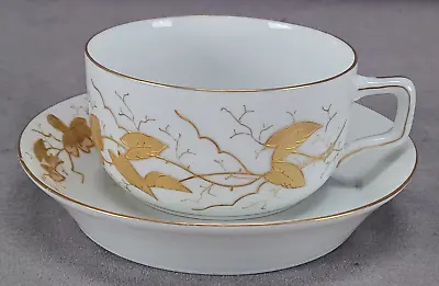 Buy Marx & Gutherz Carlsbad Raised Gold Floral Tea Cup & Saucer Circa 1876-1889 • 82.71£