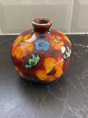 Buy Anita Harris Art Pottery Vase Flower Medley Marrakesh Round Signed 10cm British • 48£