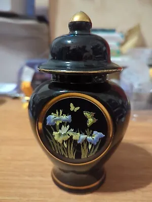 Buy Art Of Chokin Japanese Porcelain Ginger Jar Pot Iris Flowers Butterflies Gilt • 5£