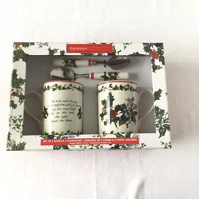 Buy Portmeirion Holly And Ivy - 2 Mugs / 2 Spoons Boxed Set BRAND NEW • 24.99£