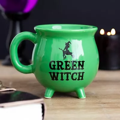 Buy Green Witch Large Cauldron China Mug, Witches Or Wicca, Pagan Gift Idea Boxed • 9.95£