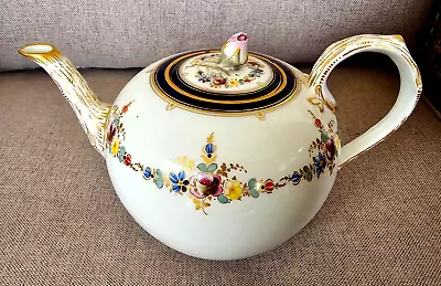 Buy MEISSEN ANTIQUE 1800s 19c TEAPOT WITH ROSE FLOWER HANDLE LID HAND PAINTED FLORAL • 948.72£