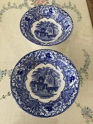 Buy Antique Blue & White George Jones Abbey Bowl 6 Inch Bowls X 2 • 9.99£