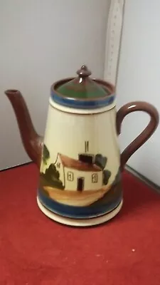 Buy WATCOMBE  Pottery Coffee Pot  W Cottage And Motto  16 Cm Vintage • 14£