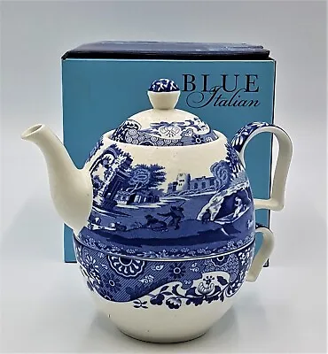 Buy Spode BLUE/WHITE TEA FOR ONE SET IN THE BLUE ITALIAN DESIGN New Boxed • 38.99£