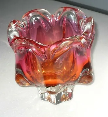 Buy LARGE HEAVY Vintage 1960s Josef Hospodka Chribska Bohemian Cranberry Glass Vase  • 69.99£