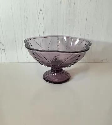 Buy IKEA Amethyst Purple Glass Footed Bowl  • 22£