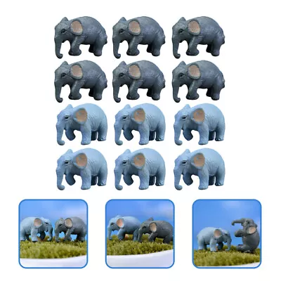 Buy  12 Pcs Elephant Model Plastic Craft Miniature Ornaments Statue Crafts • 8.19£