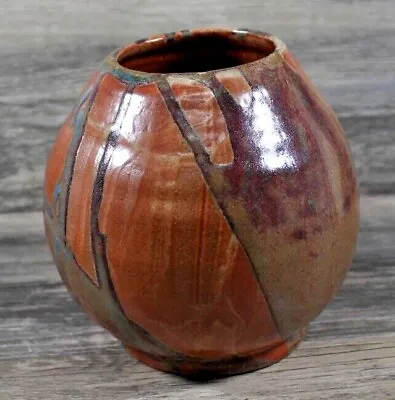 Buy Studio Art Pottery Artist Signed Stoneware Speckled Drip Glaze Rustic  Vase • 28.76£