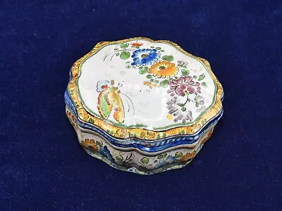 Buy 19thc Antique French Faience Montagnon Nevers Art Pottery Trinket Box • 25£