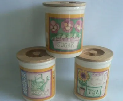 Buy TG GREEN Cloverleaf  Storage Jars X 3 TEA COFFEE SUGAR  • 21.95£