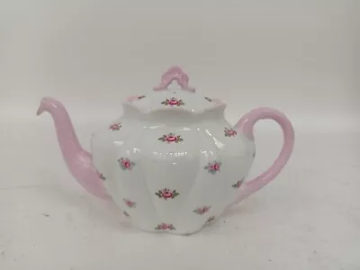 Buy Shelley Fine Bone China Tea Pot Collectable Light Pink & White Floral Design  • 10.50£