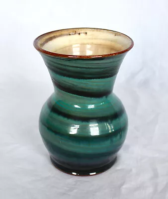 Buy Handthrown Jill Christie WOLD Pottery Blue-Green VASE Harome, Yorkshire 1980-90s • 12.95£