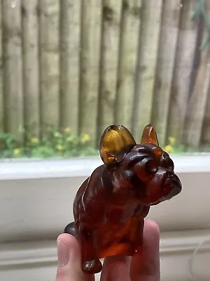 Buy RARE Vintage Large Czech Glass Dog French Bulldog As Found • 50£