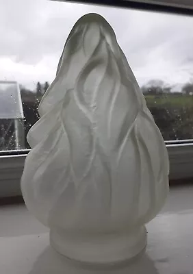 Buy Art Deco Vintage Glass Flame Torch Light Lamp Shade #2 Satin Frosted Glass • 35£