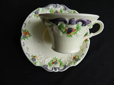Buy Antique George Jones Crescent China Marlborough Floral In Relief Cup And Saucer • 19.99£