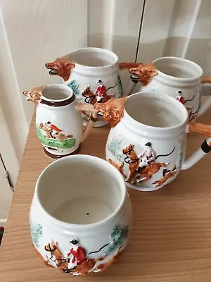 Buy Vintage Portland Pottery Fox Hunting Tea Set Teapot Milk Jug Sugar Bowl 1940s  • 33£