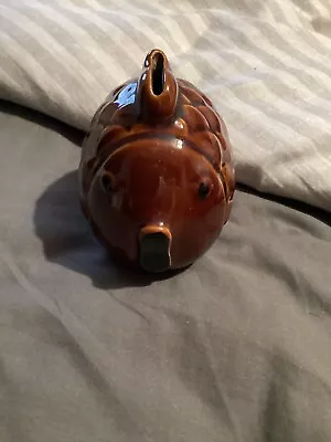 Buy Denmead Pottery Fish Open Mouth Money Box Vintage Treacle Glazed  • 5£
