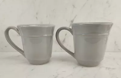 Buy POTTERY BARN CAMBRIA Stoneware Gray Coffee Tea Mugs Portugal- Set Of 2 • 15.11£