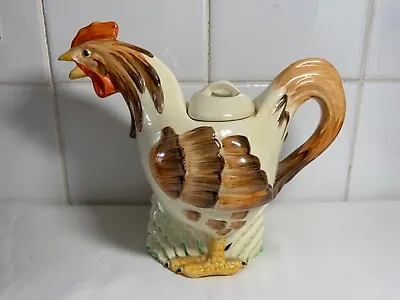 Buy Vintage Clarice Cliff Wilkinson Pottery Rooster Teapot - Damaged • 54.99£