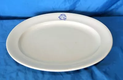 Buy Antique White Serving Plate Meat Platter Monogrammed  CR  Transferware • 10£