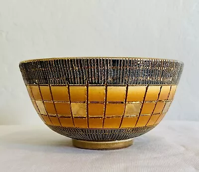 Buy Bitossi Pottery Aldo Londi  Stripes Seta Bowl Vase Italian Raymor Ceramic • 123.33£