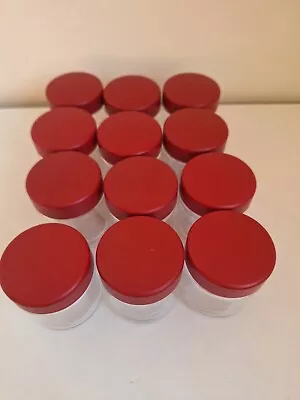Buy Jam Jar Glass Round Preserve Jars Red  Lids, 212ml (Pack Of 12)  • 13.99£