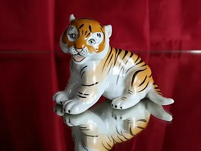 Buy Vintage USSR Russian Lomonosov Porcelain Tiger Cub Figure • 14.99£
