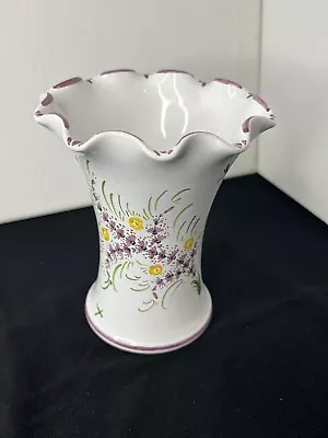 Buy French Pottery Vase Hand Painted Signed Depperie A Moustiers 5.25” Tall • 27.86£