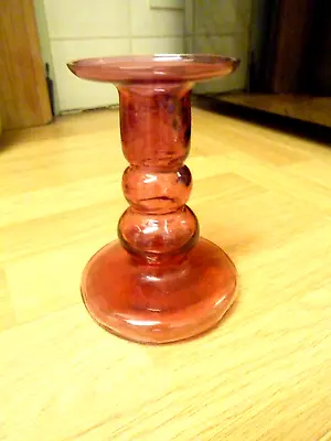 Buy Pretty Royal Scot Cranberry Glass Candlestick With Label • 9.99£